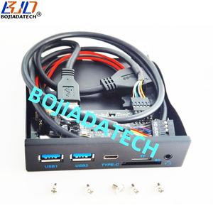 Panel Depan Desktop Floppy Bay 3.5 inci dengan 2 USB 3.2 Tipe-A + 1 Tipe-C 5Gbps, Slot SD TF, Port Audio HD untuk Casing Komputer PC - Product Image 6