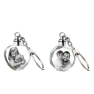 Porte-clés en cristal LED K9 vierge, personnalisable, gravure laser 3D, style diamant, portable, populaire pour les cadeaux promotionnels - Product Image 1