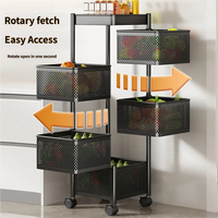 Étagère de Rangement de Cuisine à Prix de Gros, Panier Multifonctionnel Amovible en Métal pour Snacks et Légumes, Chariot de Rangement