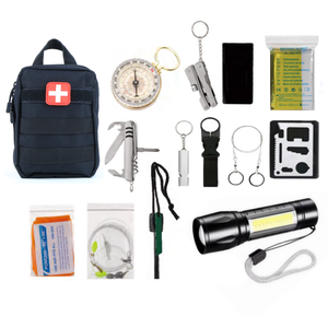 Kit de camping DIY 151 pièces, trousse de secours d'urgence en plein air, équipement d'aventure pour la randonnée et la chasse, trousse de premiers soins en nylon 600D FA257 - Product Image 3