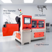 Exportation d'usine vers Vinetman ZD-3D-4010 modèle automatique CNC 3D machine à cintrer les fils souples 4-10mm formant la machine