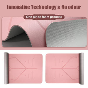 Tapete de Yoga de Doble Capa de TPE de Tamaño Personalizado, Alta Densidad, Ecológico, Antideslizante, Impermeable, con Logotipo Grabado, Portátil para Ejercicio - Product Image 5