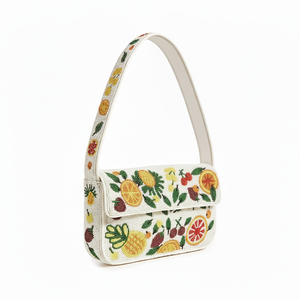 Sac à main floral perlé avec bandoulière réglable - Product Image 1