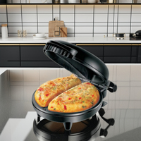 Gaufrier belge antiadhésif électrique personnalisé Plaques détachables pour usage domestique et hôtel-Petit déjeuner Frittata Snack Pocket