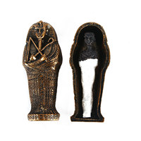 Figurine de sarcophage momie pharaon ESB29 Egypte ancienne pharaon Cléopâtre momie cercueil résine pot de fleurs ornements