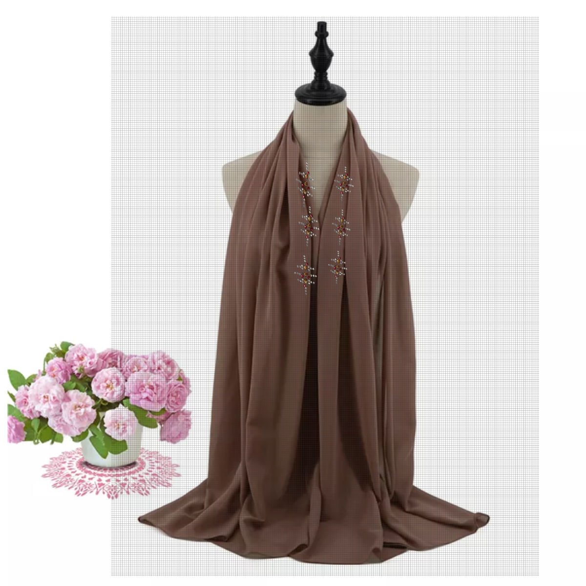 Fancy Crinkle Crepe Chiffon Muslim Hijab Fashion Crepe Scarf For Women Bawal Tudung