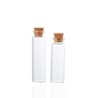 Petit flacon en verre transparent pour échantillons, bocaux avec bouchon en liège, contenants en bois, bouteille de souhait, 5ml, 6ml, 7ml, 8ml, 10ml, 15ml, pièces