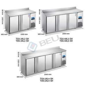 Table de travail commerciale 4 porte solide comptoir réfrigérateur banc de travail sous comptoir réfrigérateur Snack Table comptoir refroidisseur - Product Image 5