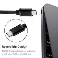Kabel Pengisian Cepat USB3.0 a ke Type-C Berkualitas Tinggi dengan Anyaman Nilon Warna Hitam 5A Pengisian Cepat untuk Penggunaan Komputer & Kamera