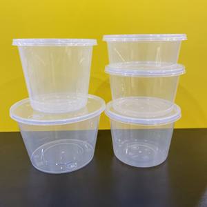 Meilleure vente boîte en plastique d'injection ronde 350ml 500ml 600ml 700ml 1000ml | Conteneur à emporter de stockage de nourriture jetable - Product Image 1