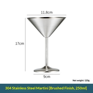 Copa de <span class=keywords><strong>Martini</strong></span> de Acero Inoxidable 304, Irrompible, con Tallo Pulido a Espejo, para Margarita, Manhattan, Champán, Fiestas, Bodas, Cenas - Product Image 6