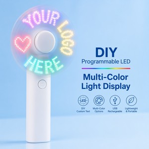 Custom Logo USB Charging Mini LED Light <strong>Fan</strong> Portable Handy Plastic Battery Handheld Electric <strong>Fan</strong> For Summer Advertising Gift - Product Image 6