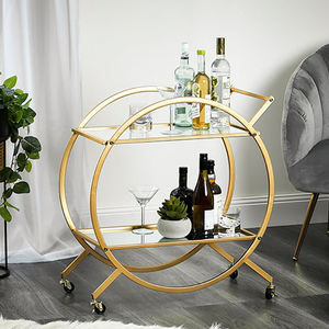 Moderne Luxe Stijl Bar Serveerwagen Nieuwe Luxe Hotels <span class=keywords><strong>Trolley</strong></span> Meubelen Item Voor Thuis Bar Metalen Serveerwagen - Product Image 1