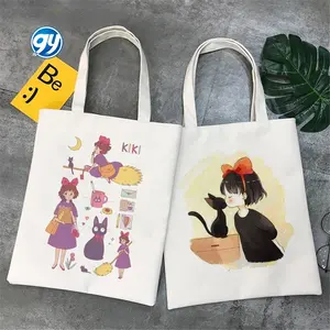 Women Shopping Bag Kiki'S Delivery Service Totoro Studio Anime Big Handbag Canvas Shopper Cartoon Tote Bag Shoulder Bags
