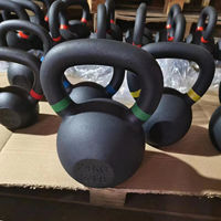 Kettlebell de musculation gravé KG/LB 4kg/16kg/20kg/48kg, logo personnalisé OEM, en acier ZJFIT P-69 noir, durable et universel pour le yoga et le fitness