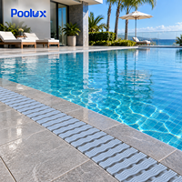 Grille de drainage antidérapante Poolux 18-30 cm en ABS ondulé pour piscine, grille de sécurité à trois interfaces emboîtables