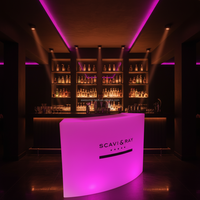 Station de bar LED portable, table à cocktails incurvée (bc190)