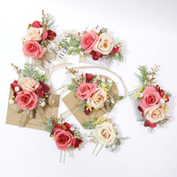 Yi Yage 330 Rosen-Seidenblumen Künstliche Blumen für Hochzeitskleider, Fotoshootings, Kopfschmuck, Haarnadeln, Braut- und Bräutigam-Ansteckblumen, Blumenstrauß in Rot