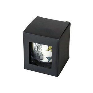 Papier recyclé noir mat carton fleur séchée bougie bougie verre bocaux deux couches fond emballage boîte-cadeau pour hommes - Product Image 3