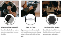 Vente en gros d'haltères de musculation en caoutchouc hexagonaux pour salle de sport, ensemble d'haltères hexagonaux en caoutchouc LB, achat en ligne