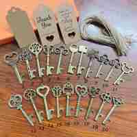 Clés squelette extra larges en alliage de zinc antique, ouvre-bouteille, décoration de mariage vintage, cadeau de fête, fabrication de bijoux DIY, mode