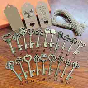 Extra Large Antique Skeleton Keys Vintage Bronze Keys for <b>Wedding</b> Decoration Party Favor DIY Jewelry Making Bottle Opener Charm - Product Image 2