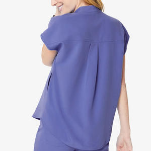 Demi manches coréen <span class=keywords><strong>Garancia</strong></span> très Peri marque privée <span class=keywords><strong>gommage</strong></span> costume ensemble unisexe en vrac coloré hôpital uniforme conceptions infirmière uniformes - Product Image 2