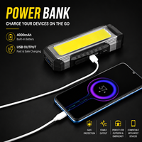 Lampe de Travail Professionnelle 1000 Lumens Lumineuse et Multifonctionnelle, Torche d'Inspection Rechargeable avec Aimant, Lumière de Travail LED COB
