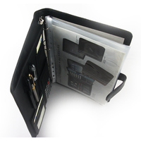 Carpeta Portafolio Multifuncional Personalizada para Contratos Comerciales, Cuaderno con Cubierta de Cuero A4 Grabada, Bolsa para Documentos con Logotipo