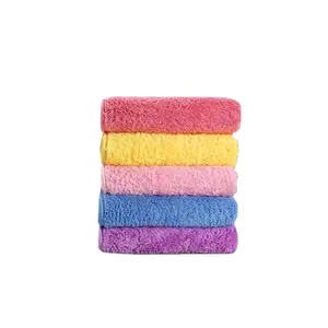 China Manufacturer High Quality Wholesale Velvet Coral Fleece Soft Microfiber Face Towel