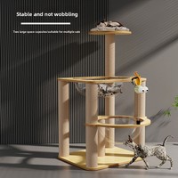 Structure d'escalade pour chat écologique avec lit intégré, grande capsule spatiale, support multi-niveaux et colonne en sisal en carton
