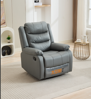 Nouveau fauteuil inclinable de salon en cuir de vachette écologique, cuir de vachette/PU