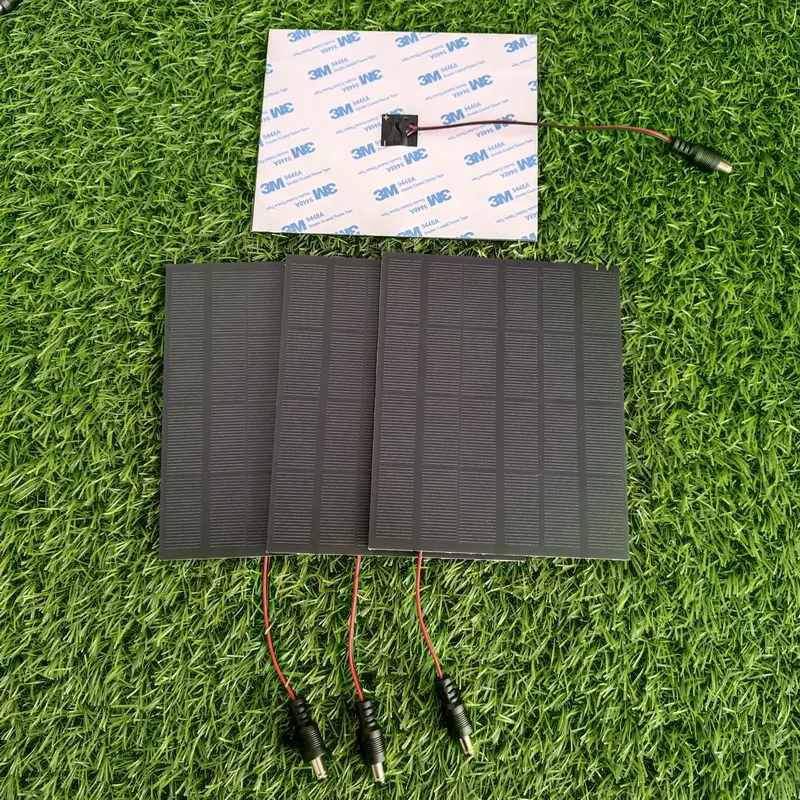 2024 Mini células solares monocristalinas chinas 3 W 6 v 3 vatios paneles solares PV 500ma Solar con conector DC 5vdc 3 W Panel Solar 6 V