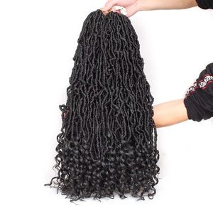 Venta caliente 10-36 pulgadas <span class=keywords><strong>Nu</strong></span> <span class=keywords><strong>L</strong></span> Cur lyLocs extremos Gypsy Crochet rizado trenza pelo sintético fácil trenzado extensión de cabello - Product Image 5