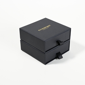 PackSecret Cajas de Joyería de Cartón Negro con Logotipo Personalizado, Estuches para Collares, Cajas Deslizantes para Joyería, Caja Deslizable - Product Image 4