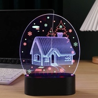 Kanlong 3D veilleuse Père Noël bonhomme de neige projection créative lumières LED pour les décorations de Noël