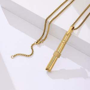 Хит продаж: Модное универсальное длинное ожерелье-подвеска из нержавеющей стали с золотым покрытием для медитации, успокоения и снятия стресса - Product Image 1