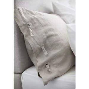100% Sarung Bantal Tempat Tidur Linen Stonewash Sarung Bantal dengan Simpul - Product Image 1
