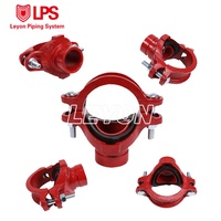 Raccords de tuyauterie en fonte ductile rainurée pour système de protection incendie FM UL : Coude, Té, Réducteur concentrique, Raccord de couplage