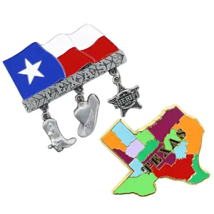 Дешевые пользовательские логотип цинковый сплав Техасский городской туристический сувенир металлический 3D магниты на холодильник