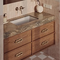 Poignée de meuble MAXERY en laiton massif, anneau ondulé irrégulier, poignée de tiroir vintage pour cuisine et commode