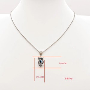 Collar de ojo turco con colgante de mariposa, elefante y búho, cadena de plata tibetana para mujer, regalo, joyería de moda - Product Image 4