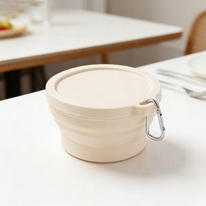 Contenants de stockage alimentaire pliables en silicone de qualité alimentaire sans BPA, bol pliable avec couvercle pour le camping et les pique-niques en plein air - Product Image 6