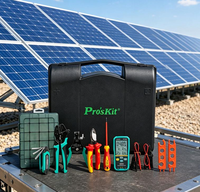 PRO'SKIT Pro Solar Panel Crimping Tool Kit untuk Persiapan Kabel Surya, Pemasangan Konektor, dan Pengencangan Peralatan.