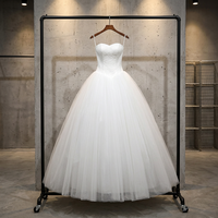 Nouvelle Robe de Mariée S0613N Coupe A-Line Sexy Bustier en Dentelle avec Traîne Chapelle Longueur Ras du Sol Style Moderne Grande Taille