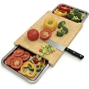 เขียงไม้ไผ่พร้อมถาดลิ้นชักสำหรับหั่นผักและผลไม้ - Product Image 5