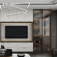 Console murale en bois sur mesure BOSNiE avec cheminée électrique intégrée, meuble TV flottant moderne pour salon, chambre et hôtel