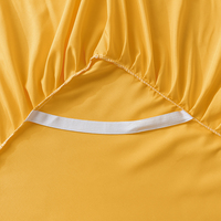 Ensemble de literie 3 pièces en coton lavé uni jaune pur, style nordique, avec dentelle et volants, à prix abordable
