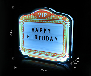 Gelukkige Verjaardag Led Marquee <span class=keywords><strong>Neon</strong></span> Bord Verwisselbare Letters Nachtleven Glorifier Presentator Vip Service Metal - Product Image 4