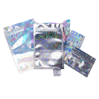 Emballage zip-lock holographique transparent sur un côté Petits sacs hologrammes Mylar à fermeture éclair